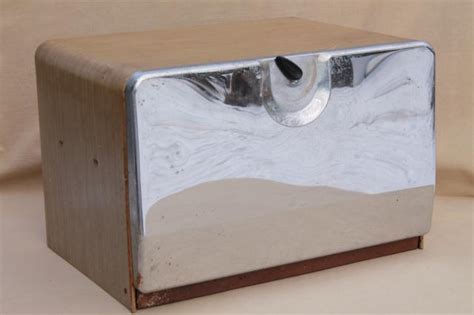 vintage metal bread box value|stainless steel bread box 1950.